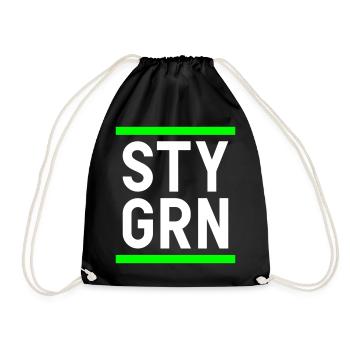 Sty grn (lines) - Drawstring Bag - black - Front