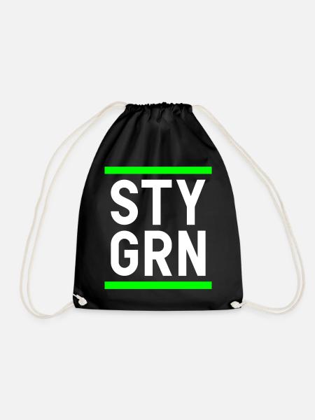 Sty grn (lines) - Drawstring Bag - black