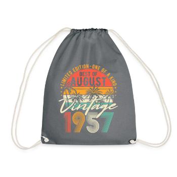 Août 1957 Vintage Anniversaire Rétro - Sac de sport léger - gris - Devant