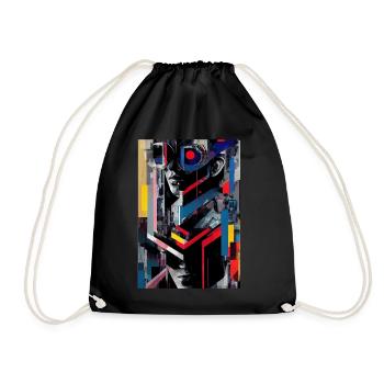 Moderne Musik Kunst Cyber Punk Stil - Turnbeutel - Schwarz - Vorne