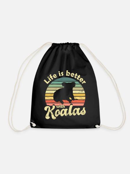 Koala Koala Bear - Drawstring Bag - black