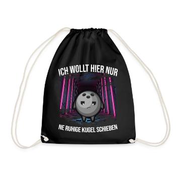 bowling bowling ball x split bowl strike spare pin - Drawstring Bag - black - Front
