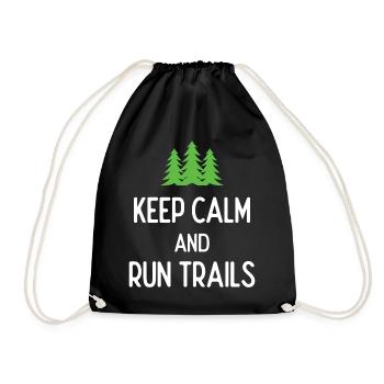 Restez calme et courez des sentiers - Sac de sport léger - noir - Devant