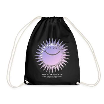 SmileyWorld Soleil Souriant En Violet - Sac de sport léger - noir - Devant