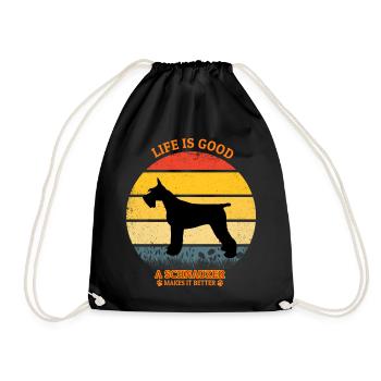 Life Is Good A Schnauzer Makes It Better - Turnbeutel - Schwarz - Vorne