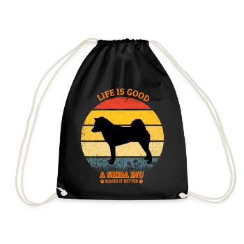 Life Is Good A Shiba Inu Makes It Better - Turnbeutel - Schwarz - Vorne