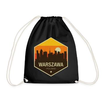 Warschau Skyline im Sonnenuntergang - Turnbeutel - Schwarz - Vorne