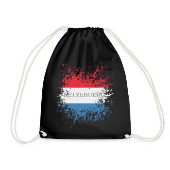 Flag of Luxembourg grunge, Luxembourg pride - Drawstring Bag - black - Front