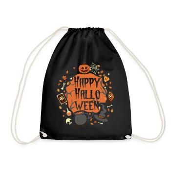 "Happy Halloween" Spooky Costume for Women - Drawstring Bag - black - Front