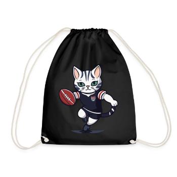 Cat - Drawstring Bag - black - Front