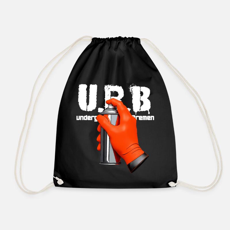 U.R.B - underground rap bremen Spray Can - Drawstring Bag - black