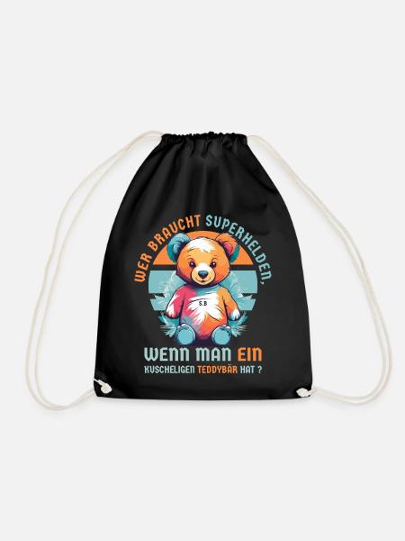 Kuscheliger Teddybär - Turnbeutel - Schwarz
