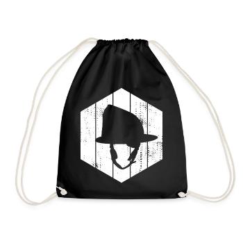 Feuerwehrhelm Skizze - Turnbeutel - Schwarz - Vorne