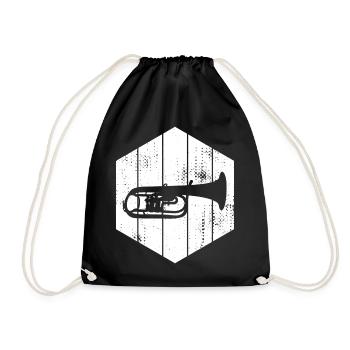 Dessin de trompette - Sac de sport léger - noir - Devant