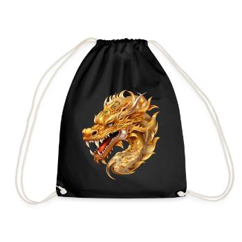 Dragon Fantasy Magic Mysticism Mythology Creature - Drawstring Bag - black - Front
