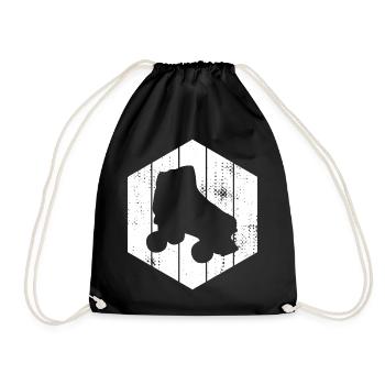 Roller Skates Sketch - Drawstring Bag - black - Front