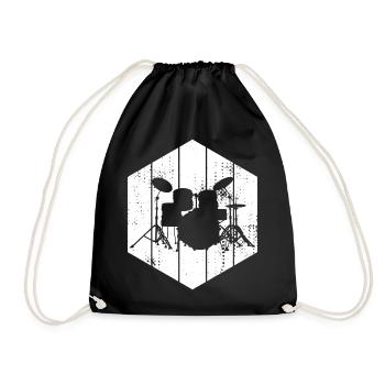Dessin de la batterie - Sac de sport léger - noir - Devant