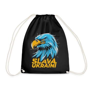 Patriotic Eagle Slava Ukraini - Drawstring Bag - black - Front