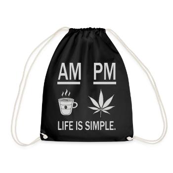 Coffee and weed - Drawstring Bag - black - Front