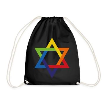 Jewish and Proud Star of David - Drawstring Bag - black - Front