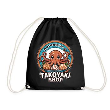 Delicious Takoyaki Shop - Drawstring Bag - black - Front