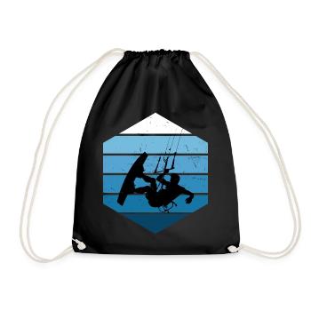 Kitesurf Kitesurfing Women Kitesurfing Kitesurfing - Drawstring Bag - black - Front