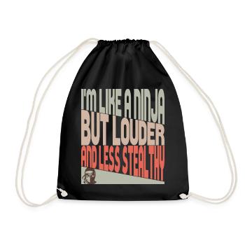 Comme un ninja - Sac de sport léger - noir - Devant