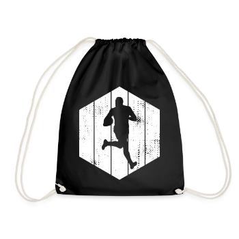 Rugby Drawing - Drawstring Bag - black - Front
