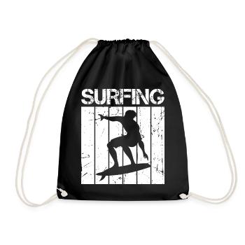 Retro Surfer - Drawstring Bag - black - Front
