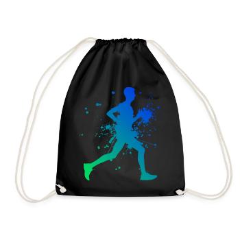 Jogging Cross Country Running Laufen Joggen - Drawstring Bag - black - Front