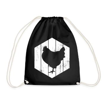 Hen Drawing - Drawstring Bag - black - Front
