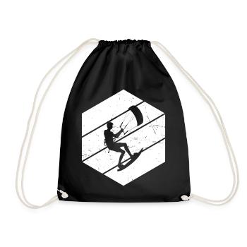 Women's Kitesurfing Kiten Men's Kitesurfing - Drawstring Bag - black - Front