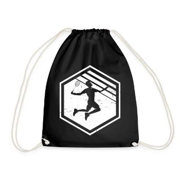 Women's Badminton Players Badminton Squash Badminton - Drawstring Bag - black - Front