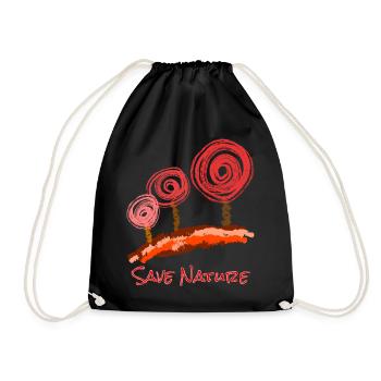 Trees Abstract with Font - Drawstring Bag - black - Front