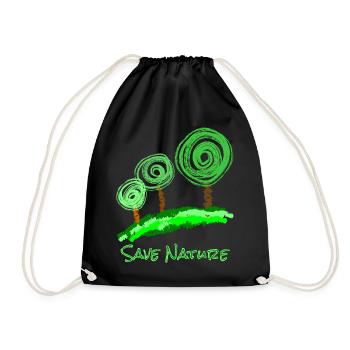 Trees Abstract - Drawstring Bag - black - Front