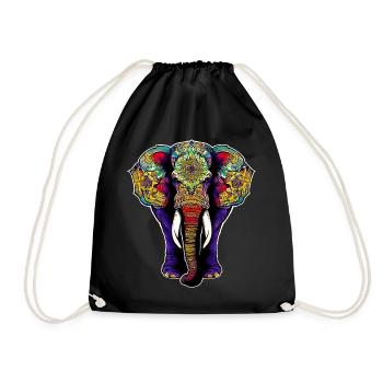 Éléphant - Sac de sport léger - noir - Devant