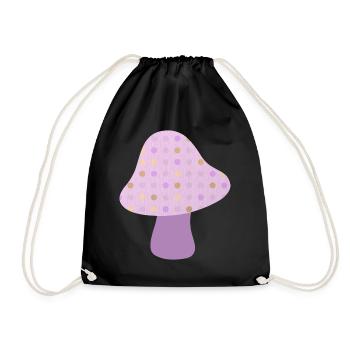 Mushroom Autumn Dots Autumn Woodland Nursery - Drawstring Bag - black - Front