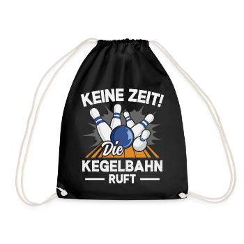 Kegeln Kegler Kegel Kegelbahn Kegeltour - Turnbeutel - Schwarz - Vorne