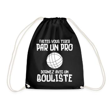 Pétanque, Pétanque-Fan, Bowlingbahn - Turnbeutel - Schwarz - Vorne