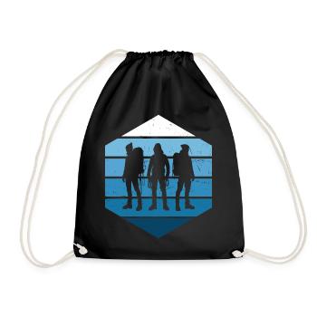 Bouldering Climber Women's Climber Climbing - Drawstring Bag - black - Front
