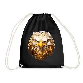 Tête d’aigle Or Oiseau de proie Oiseau Nature animale - Sac de sport léger - noir - Devant