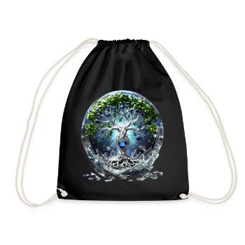 Light and shadow: the mystical Tree of Life. - Drawstring Bag - black - Front