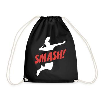 Smash Badminton - Drawstring Bag - black - Front