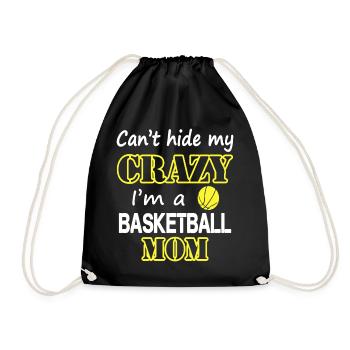 Crazy Basketball Mom - Drawstring Bag - black - Front