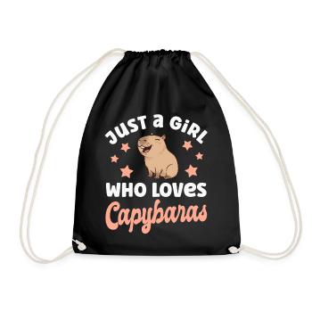 Capybara Wasserschwein - Turnbeutel - Schwarz - Vorne