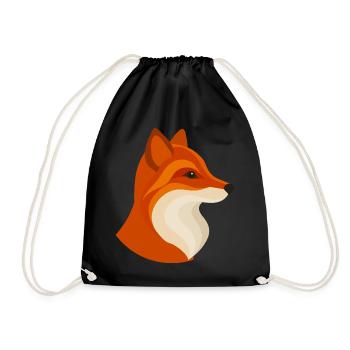 Renard moderne – géométrique et élégant - Sac de sport léger - noir - Devant
