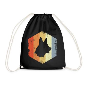 Vintage German Shepherd - Drawstring Bag - black - Front