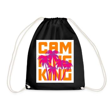 Camping King Palm Trees Holiday Camper King Chef - Drawstring Bag - black - Front