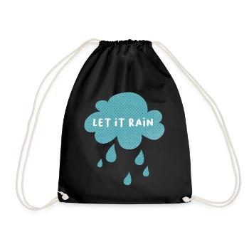 Wolke Let it rain Regen Wetter Kinderzimmer Dots - Turnbeutel - Schwarz - Vorne