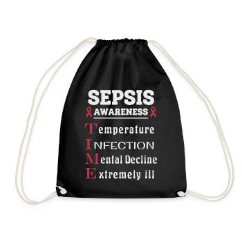 Sepsis Education T.I.M.E. Guide - Drawstring Bag - black - Front